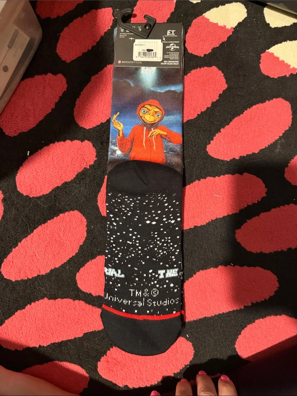 Odd Sox E.T. Graphic Crew Socks in Black and Red